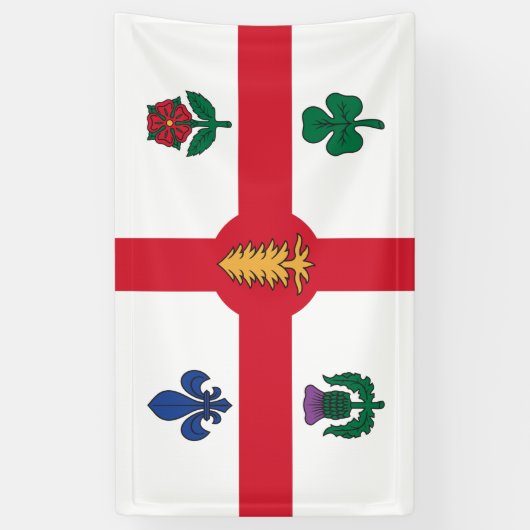 Vlag van Montreal (Quebec, Canada) Spandoek (Verticaal)