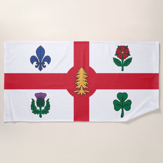 Vlag van Montreal (Quebec, Canada) Strandlaken (Voorkant)
