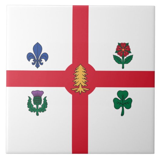 Vlag van Montreal (Quebec, Canada) Tegeltje (Voorkant)