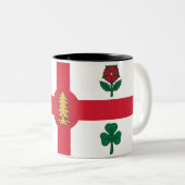 Vlag van Montreal (Quebec, Canada) Tweekleurige Koffiemok (Voorkant rechts)