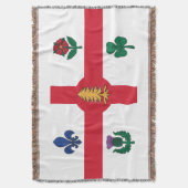 Vlag van Montreal, Quebec Deken (Voorkant Verticaal)