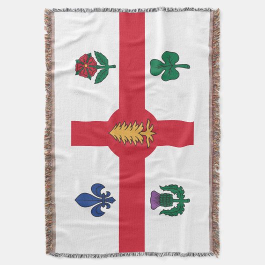 Vlag van Montreal, Quebec Deken (Voorkant Verticaal)