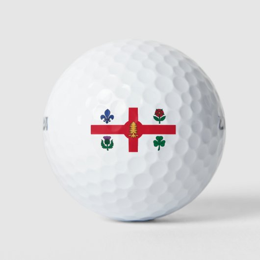 Vlag van Montreal, Quebec Golf Balls Golfballen (Voorkant)