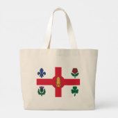 Vlag van Montreal, Quebec Grote Tote Bag (Achterkant)
