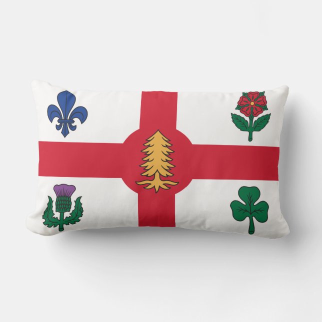 Vlag van Montreal, Quebec Lumbar Pillow Kussen (Voorkant)