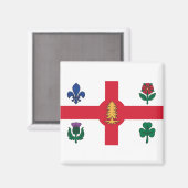 Vlag van Montreal, Quebec Magneet (Voorkant / Achterkant)