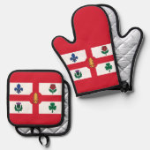 Vlag van Montreal, Quebec Ovenwant & Pannenlap Set (Voorkant / Achterkant)