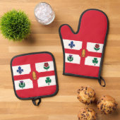 Vlag van Montreal, Quebec Ovenwant & Pannenlap Set (Top down)