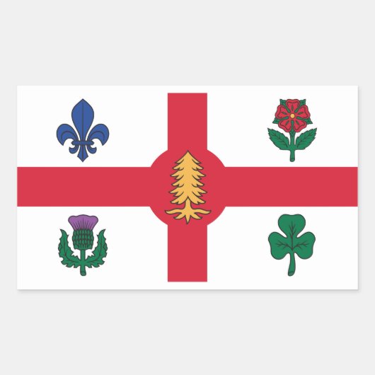 Vlag van Montreal, Quebec Rechthoekige Sticker (Voorkant)