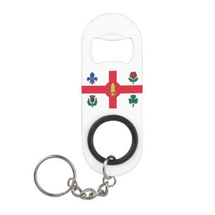 Vlag van Montreal, Quebec Sleutelhanger Bottle Ope Mini Flessenopener