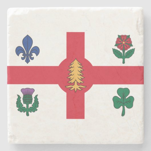 Vlag van Montreal, Quebec Stenen Onderzetter (Voorkant)