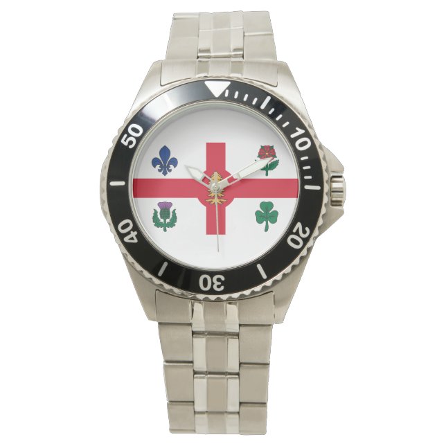Vlag van Montreal, Quebec Watch Horloge (Voorkant)