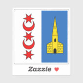 Vlag van Montreux, Zwitserland Sticker (Vel)