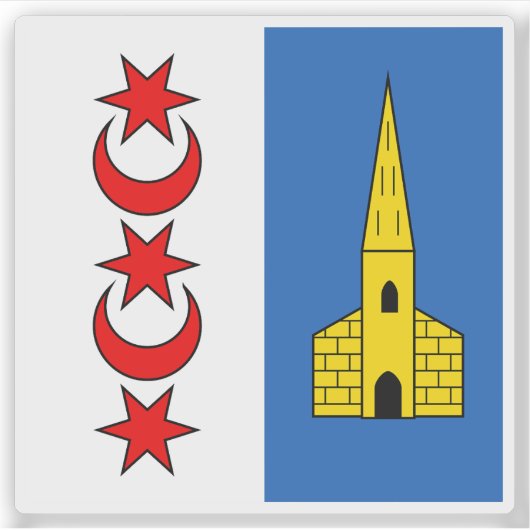 Vlag van Montreux, Zwitserland Sticker (Voorkant)