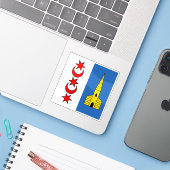 Vlag van Montreux, Zwitserland Sticker (Laptop met iPhone)