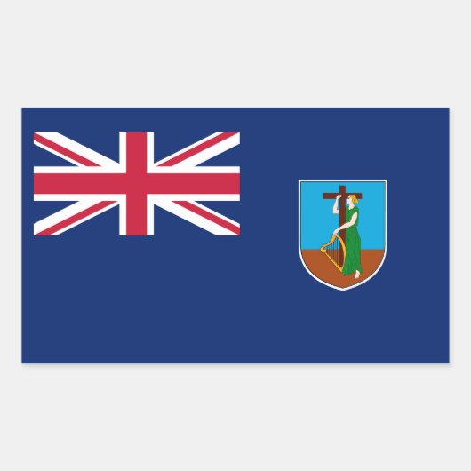 Vlag van Montserrat Rechthoekige Sticker (Voorkant)