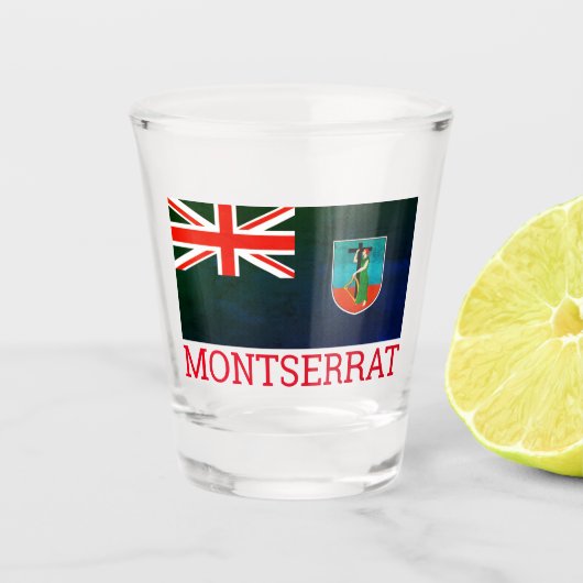 Vlag van Montserrat Shot Glas (Voorkant)