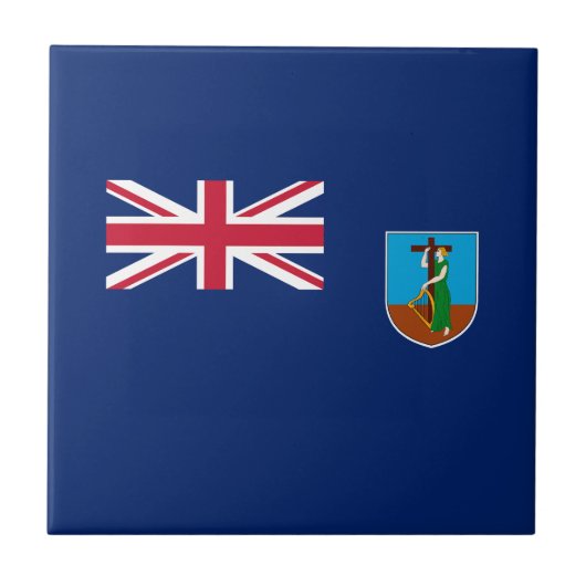 Vlag van Montserrat Tegeltje (Voorkant)