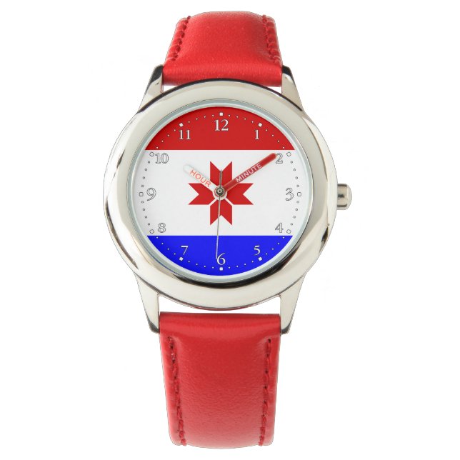 Vlag van Mordovië Horloge (Voorkant)
