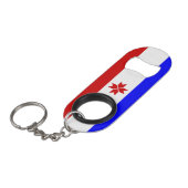 Vlag van Mordovië Mini Flessenopener (Voorkant Gekanteld)