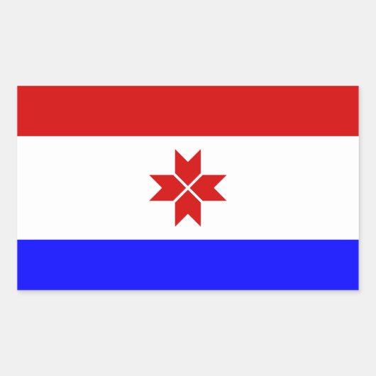 Vlag van Mordovië Rechthoekige Sticker (Voorkant)