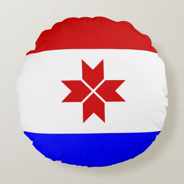 Vlag van Mordovië Rond Kussen (Voorkant)