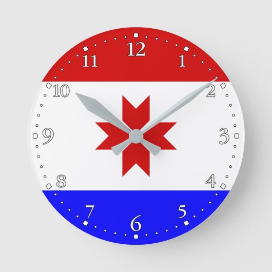 Vlag van Mordovië Ronde Klok (Voorkant)