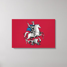 Vlag van Moskou (Russische hoofdstad) Canvas Afdruk