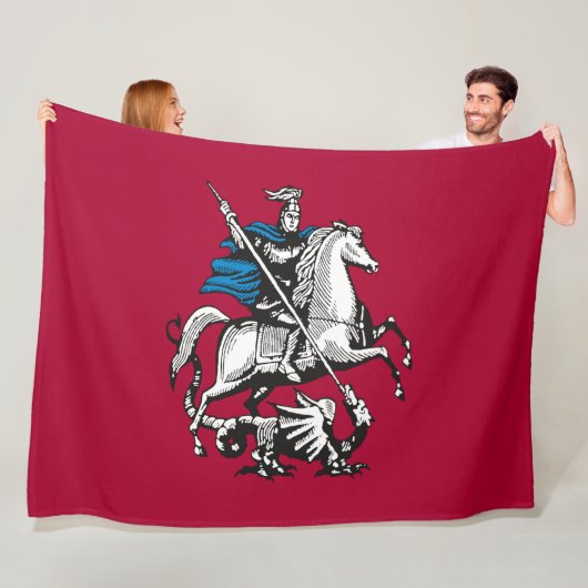 Vlag van Moskou (Russische hoofdstad) Fleece Deken (In situ)