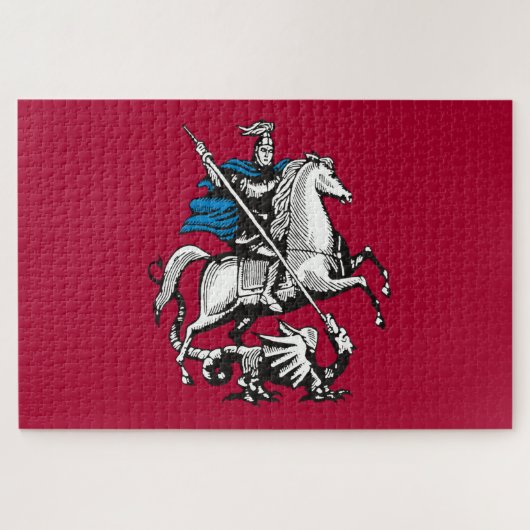 Vlag van Moskou (Russische hoofdstad) Legpuzzel (Horizontaal)