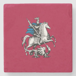 Vlag van Moskou (Russische hoofdstad) Stenen Onderzetter