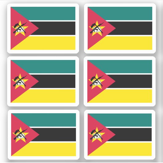 Vlag van Mozambique - een collectie Sticker (Voorkant)