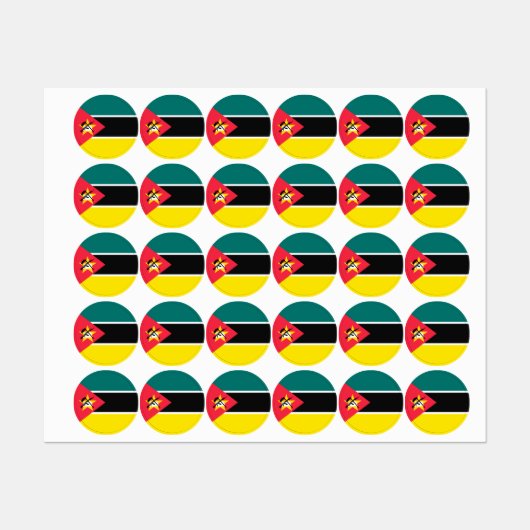 Vlag van Mozambique Labels (Vel)