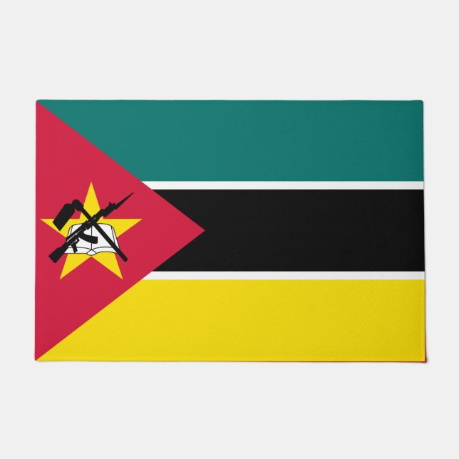 Vlag van Mozambique (nationale vlag) (Afrika) Deurmat (Voorkant)