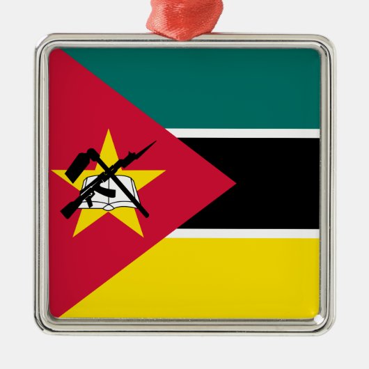 Vlag van Mozambique (nationale vlag) (Afrika) Metalen Ornament (Voorkant)