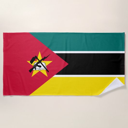 Vlag van Mozambique (nationale vlag) (Afrika) Strandlaken (Voorkant)
