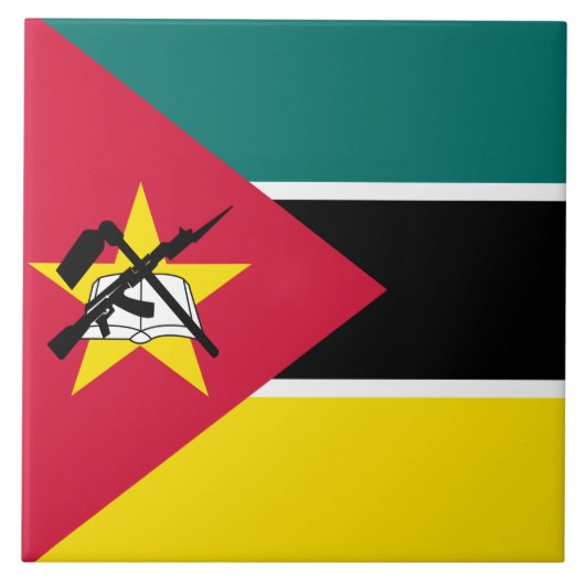 Vlag van Mozambique (nationale vlag) (Afrika) Tegeltje (Voorkant)