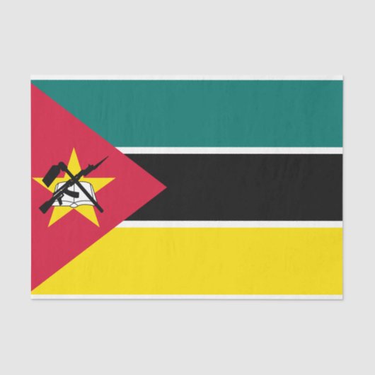 Vlag van Mozambique (nationale vlag) (Afrika) Tissuepapier (Voorkant)