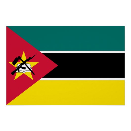Vlag van Mozambique Perfect Poster (Voorkant)