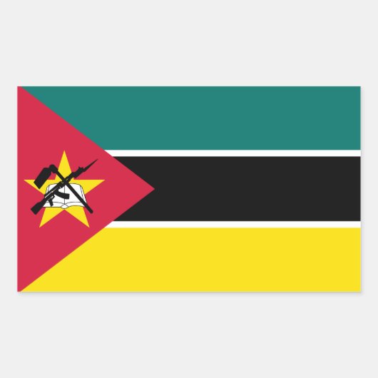 Vlag van Mozambique Rechthoekige Sticker (Voorkant)