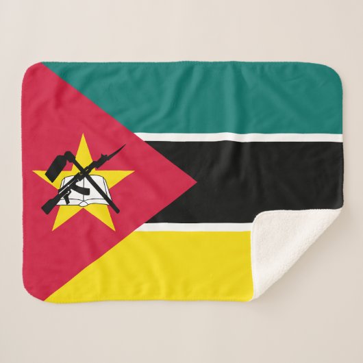 Vlag van Mozambique Sherpa Deken (Voorkant (horizontaal))