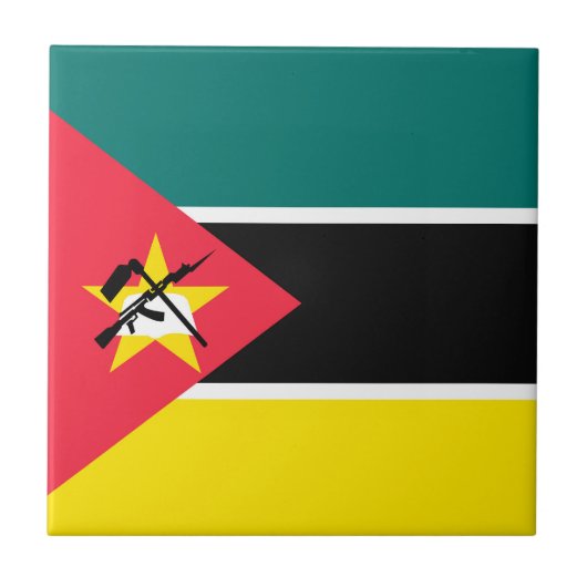Vlag van Mozambique Tegeltje (Voorkant)