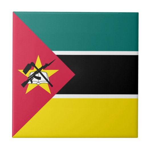 Vlag van Mozambique Tegeltje (Voorkant)