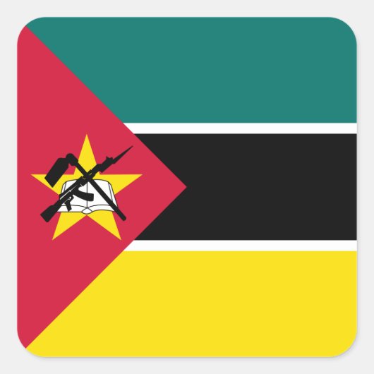 Vlag van Mozambique Vierkante Sticker (Voorkant)