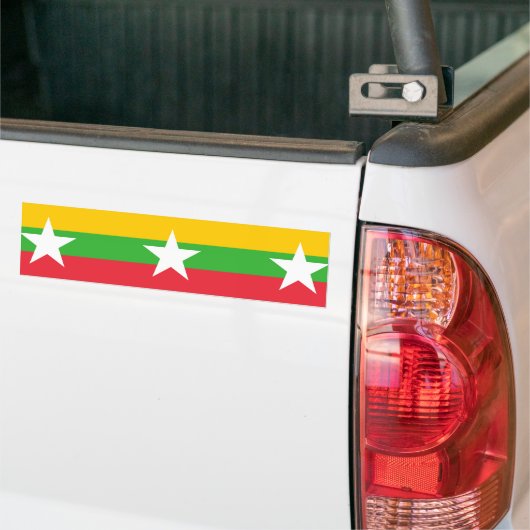 Vlag van Myanmar (Birma) Bumpersticker (Op Truck)