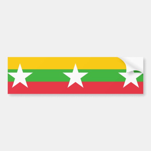 Vlag van Myanmar (Birma) Bumpersticker (Voorkant)