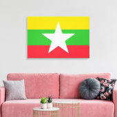 Vlag van Myanmar (Birma) Canvas Afdruk (Insitu (Woonkamer))