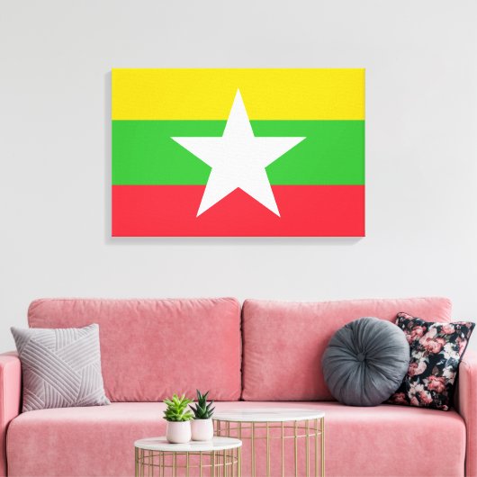 Vlag van Myanmar (Birma) Canvas Afdruk (Insitu (Woonkamer))