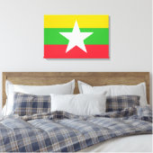 Vlag van Myanmar (Birma) Canvas Afdruk (Insitu (Slaapkamer))