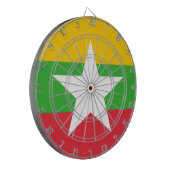 Vlag van Myanmar (Birma) Dartbord (Voorkant Links)